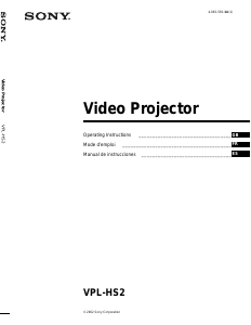 Manual de uso Sony VPL-HS2 Proyector