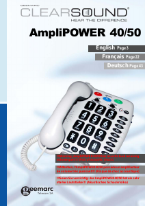 Bedienungsanleitung Geemarc AmpliPOWER 40 Telefon