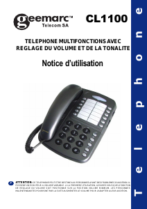 Mode d’emploi Geemarc CL1100 Téléphone