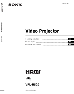 Handleiding Sony VPL-HS20 Beamer