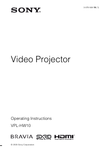 Manual Sony VPL-HW10 Projector