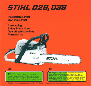 Manual Stihl 039 Chainsaw