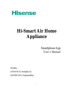 Handleiding Hisense DH70W1WG-0 Luchtontvochtiger