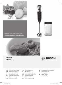 Kullanım kılavuzu Bosch MSM66150 El blenderi