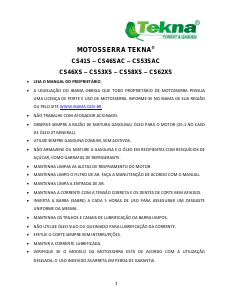 Manual Tekna CS62XS Motosserra