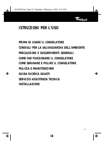 Manuale Whirlpool AFB 125/H Congelatore