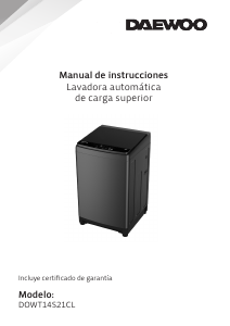 Manual de uso Daewoo DOWT14S21CL Lavadora