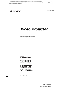 Handleiding Sony VPL-VW200 Beamer