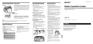 Handleiding Sony CFM-12 Cassetterecorder