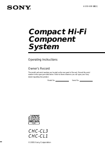 Handleiding Sony CHC-CL1 Stereoset
