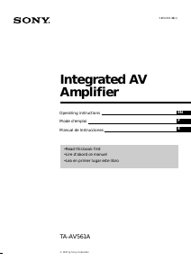 Bruksanvisning Sony TA-AV561A Förstärkare