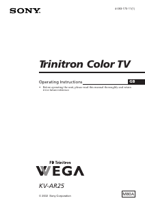 Handleiding Sony KV-AR25M80A Televisie