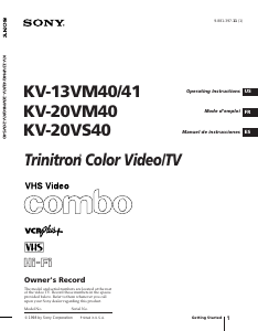 Manual de uso Sony KV-20VS40 Televisor