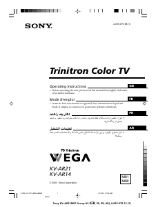 Mode d’emploi Sony KV-AR21M81 Téléviseur