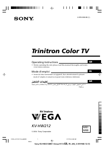 Mode d’emploi Sony KV-HW212M81 Téléviseur