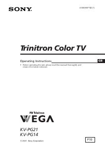 Handleiding Sony KV-PG14P10 Televisie