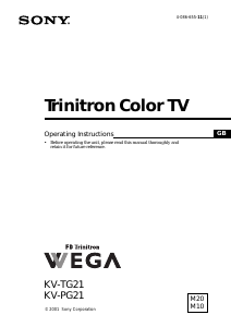 Manual Sony KV-PG21M10 Television