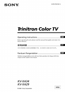 Handleiding Sony KV-XA29M66 Televisie