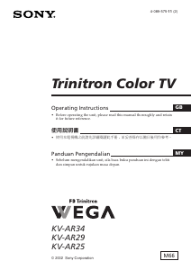 Handleiding Sony KV-AR25M66 Televisie