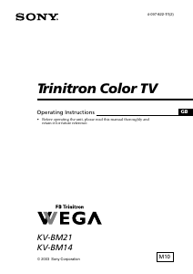 Handleiding Sony KV-BM14M10 Televisie