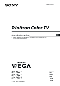 Manual Sony KV-PG14P40 Television