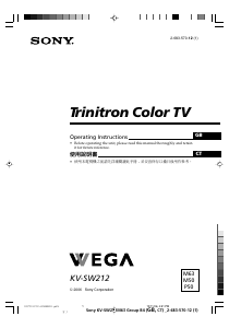 Manual Sony KV-SW212P50 Television
