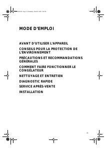 Mode d’emploi Whirlpool AFG 8254 NF Congélateur