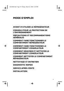 Mode d’emploi Whirlpool ARC 2190 Réfrigérateur combiné