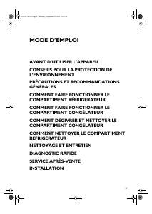 Mode d’emploi Whirlpool ARC 2220 WH Réfrigérateur combiné