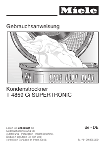 Bedienungsanleitung Miele T 4859 Ci Li Trockner