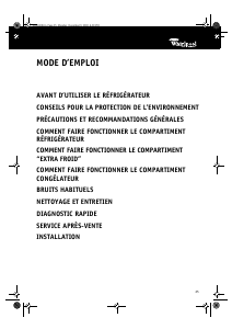 Mode d’emploi Whirlpool ARC 4010/AL Réfrigérateur combiné