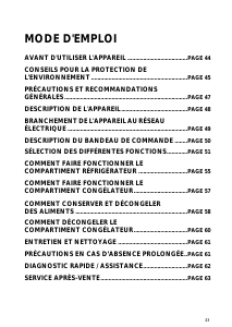 Mode d’emploi Whirlpool ARC 7290/IX Réfrigérateur combiné