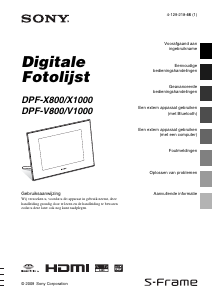 Handleiding Sony DPF-X800 Digitale fotolijst