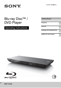 Bruksanvisning Sony BDP-S495 Blu-ray spelare