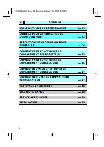 Mode d’emploi Whirlpool ART 293/G/BR Réfrigérateur combiné