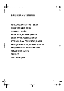 Bruksanvisning Whirlpool ART 484/A-LH Kjøle-fryseskap