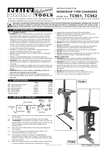 Manual Sealey TC961 Tyre Changer