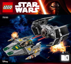 Manual Lego set 75150 Star Wars Vaders TIE advanced vs. A-wing starfigher