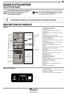 Mode d’emploi Whirlpool BSNF 8152 OX Réfrigérateur combiné