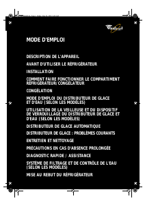 Mode d’emploi Whirlpool S27C FSS3DF Réfrigérateur combiné