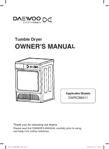 Manual Daewoo DWR-C8011 Dryer