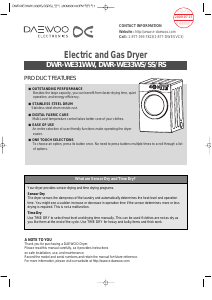 Manual Daewoo DWR-WE33RS Dryer