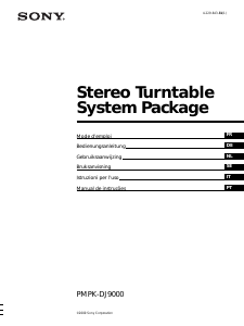 Mode d’emploi Sony PMPK-DJ9000 Platine