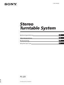 Manuale Sony PS-J20 Giradischi