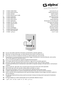 Instrukcja Alpina SF-2821 Ekspres do kawy