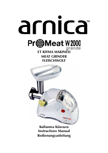 Kullanım kılavuzu Arnica GH21220 ProMeat W2000 Kıyma makinesi