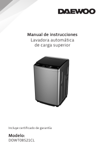 Manual de uso Daewoo DOWT08S21CL Lavadora