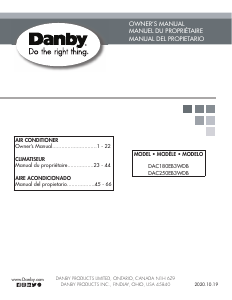 Manual Danby DAC250EB3WDB Air Conditioner