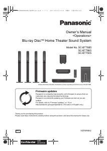 Manual Panasonic SC-BTT865 Home Theater System