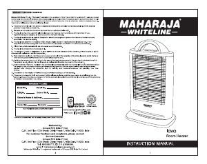 Manual Maharaja Whiteline Lava Carbon Neo Heater